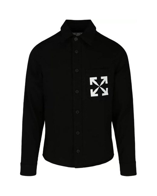 Off-White c/o Virgil Abloh Black Off- Single Arrow Denim Shirt Cotton for men