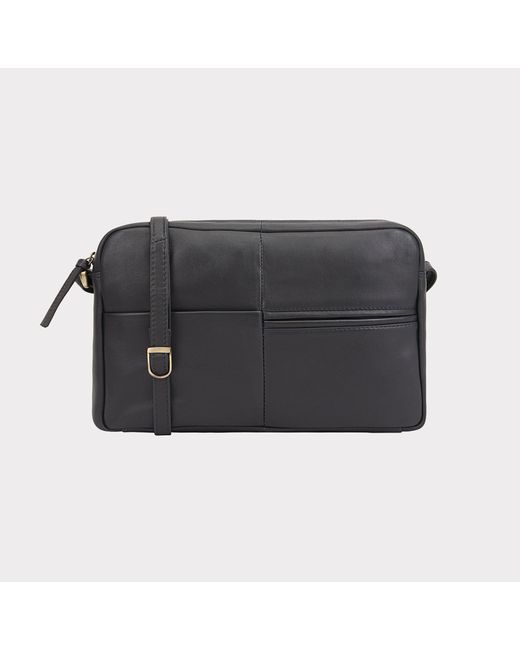 Lloyd Baker Black Batian Leather Cross Body Bag