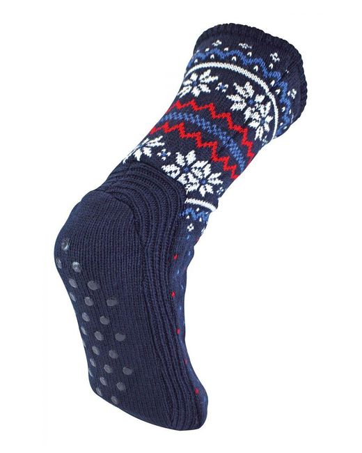 Sock Snob Blue Winter Warm Christmas Bootie Socks for men