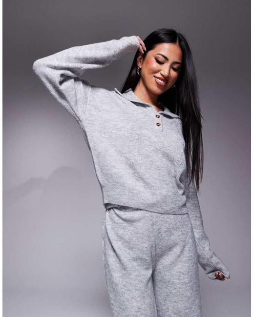 ASOS Blue Lounge Cable Knit Jumper And Trouser Set