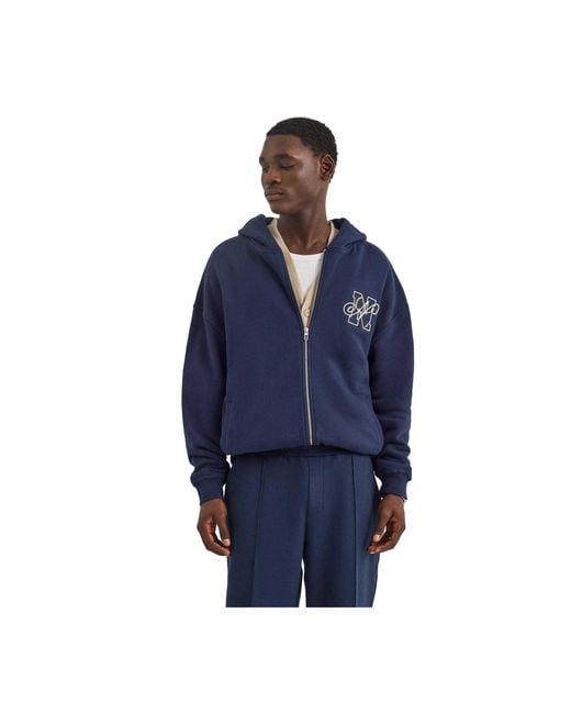 Nautica Blue Strat Full Zip Hoodie (Dark) Cotton for men