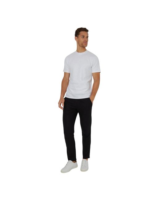 Threadbare Textured Crew Neck Regular T-Shirt in het White voor heren