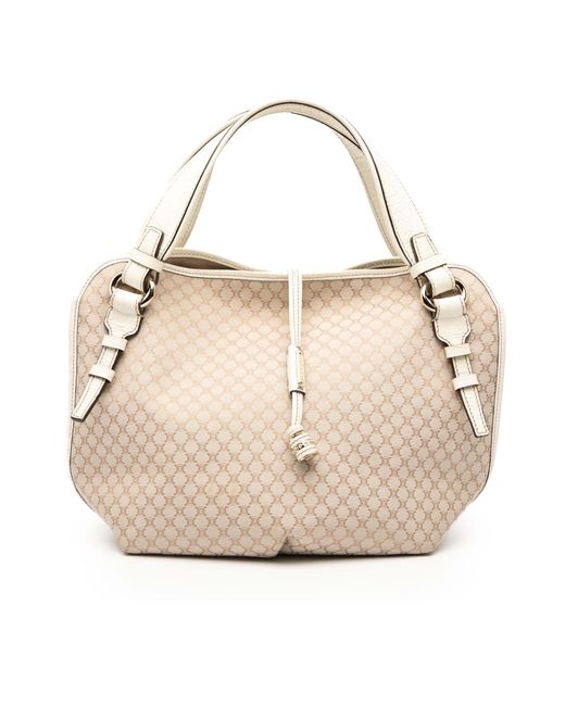 Céline Natural Pre-Owned Macadam Canvas Bittersweet Hobo