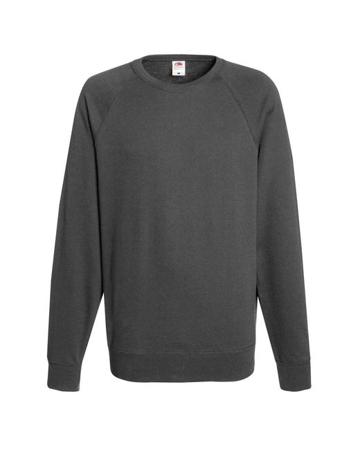 Fruit Of The Loom Gray Lightweight Raglan Sweatshirt (240 Gsm) (Light Graphite) for men