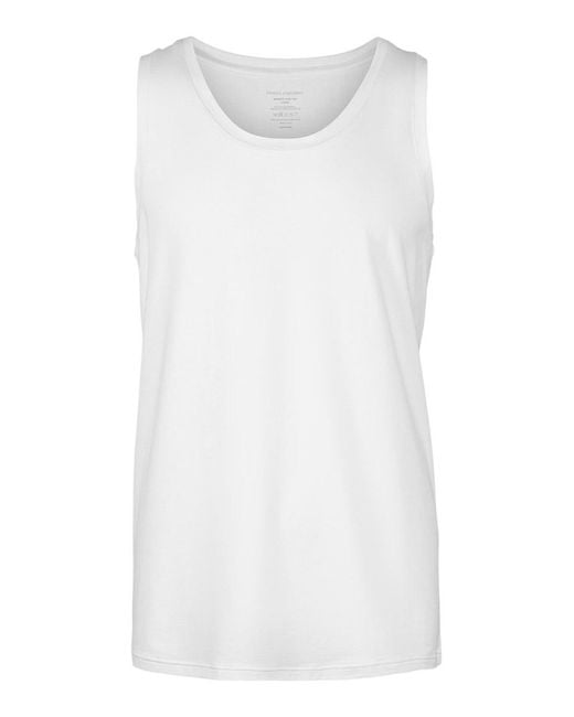 Panos Emporio White Bamboo Cotton Blend Vest Tank Top for men