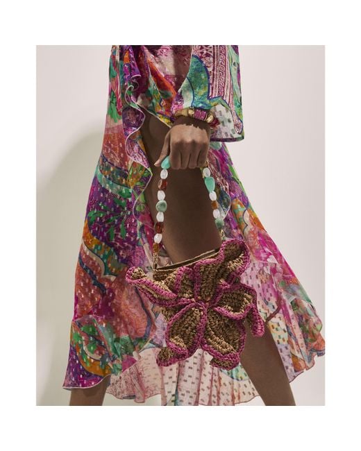 River Island Red Raffia Flower Bag