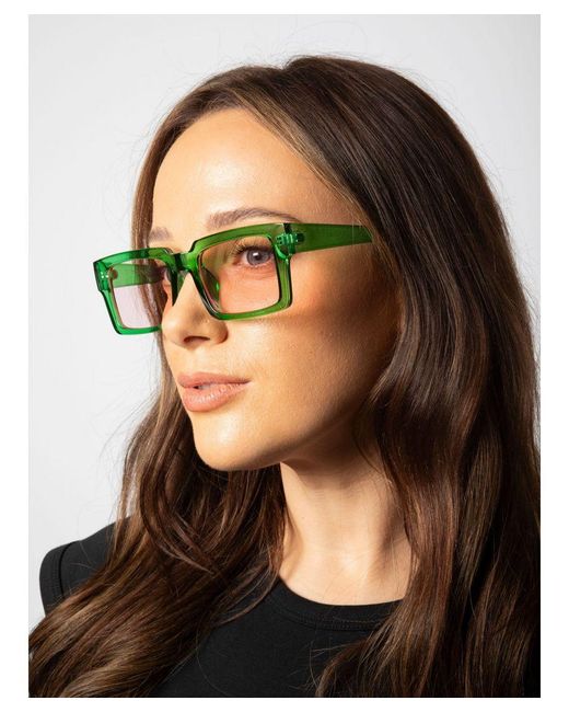 SVNX Blue Square Frame Sunglasses