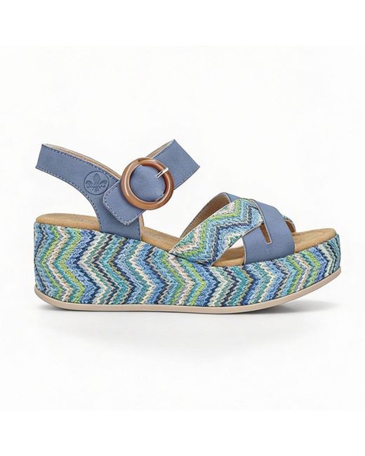 Rieker Blue 69469 Ankle Strap Sandals