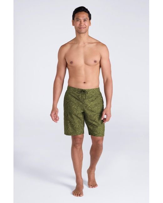 Mountain Warehouse Green 'Ocean' Printed Boardshorts With Two Side Pockets Quick Drying Swim Shorts for men