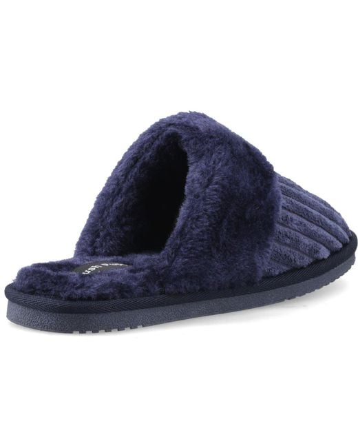 Hush Puppies Blue Arianna Cord Slippers