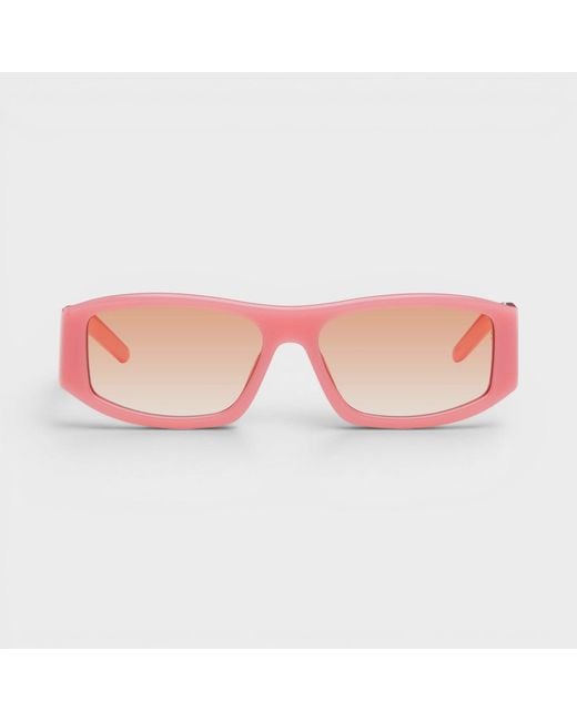 Casablanca Pink Rectangular Comb Acetate Sunglasses