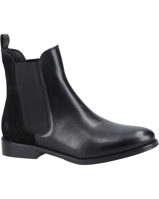 Hush Puppies Black Colette Leather Wide Fit Flat Chelsea Boots