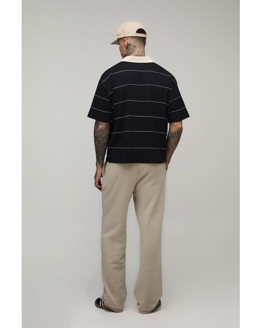 BoohooMAN Natural Tall Straight Fit Embroidered Jogger for men