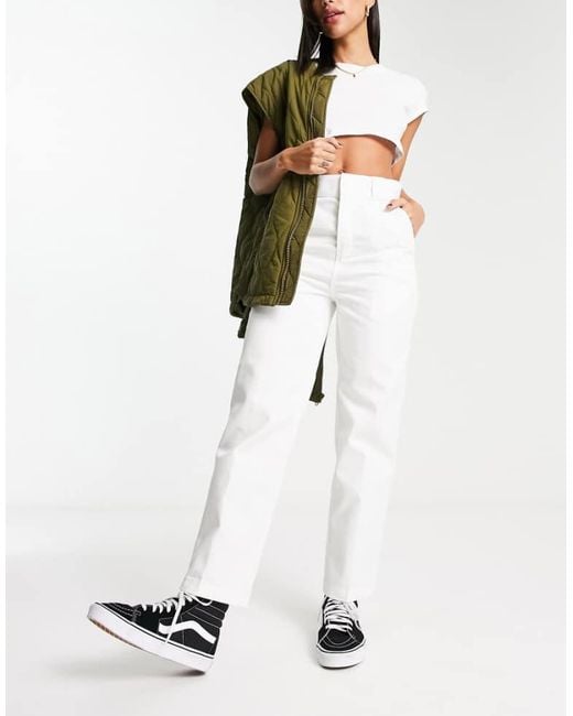 Dickies White Phoenix Cropped Trousers