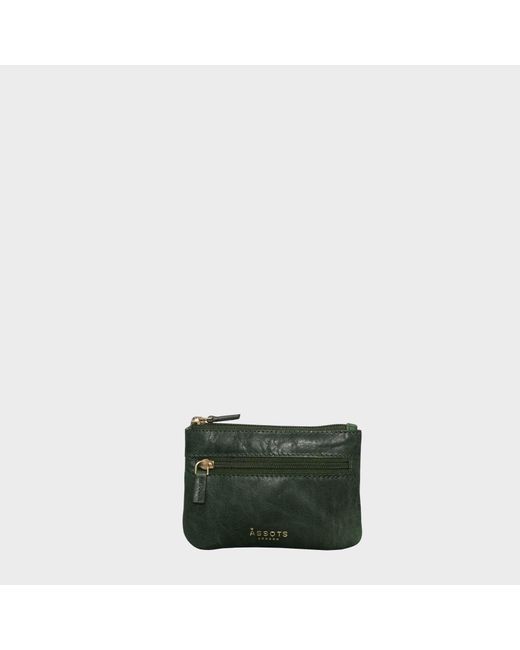 Assots London Green Mary' Soft Small Leather Coin Purse