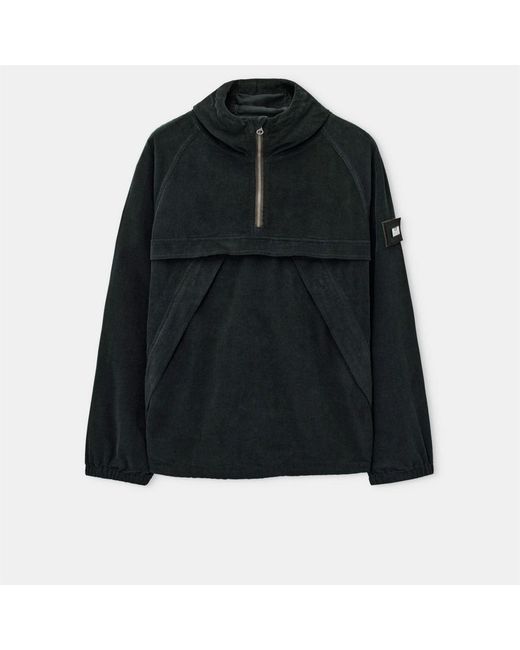 Weekend Offender Black Wynwood Cord Zip Over Jacket for men