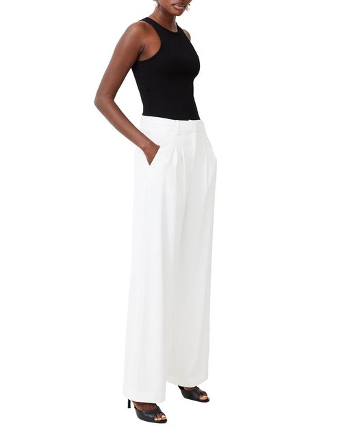 French Connection White Suit Trousers With Concealed Pockets