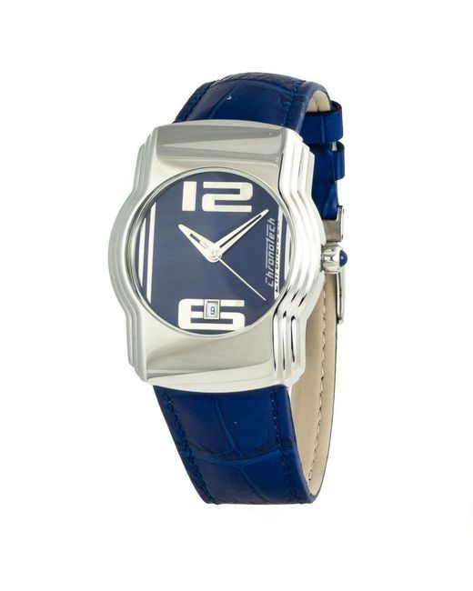Chronotech Blue Leather Watch