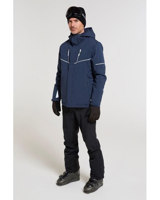 Mountain Warehouse Blue 'Galactic Extreme' Ski Jacket Waterproof Winter Coat for men