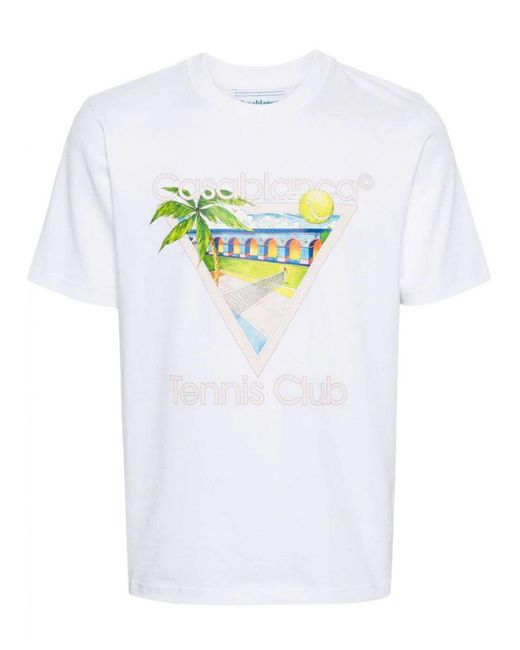 Casablancabrand White Tennis Club Icon Printed T-Shirt for men