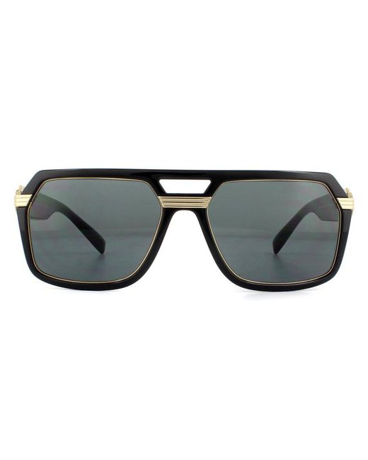 Versace Gray Square Dark Sunglasses for men