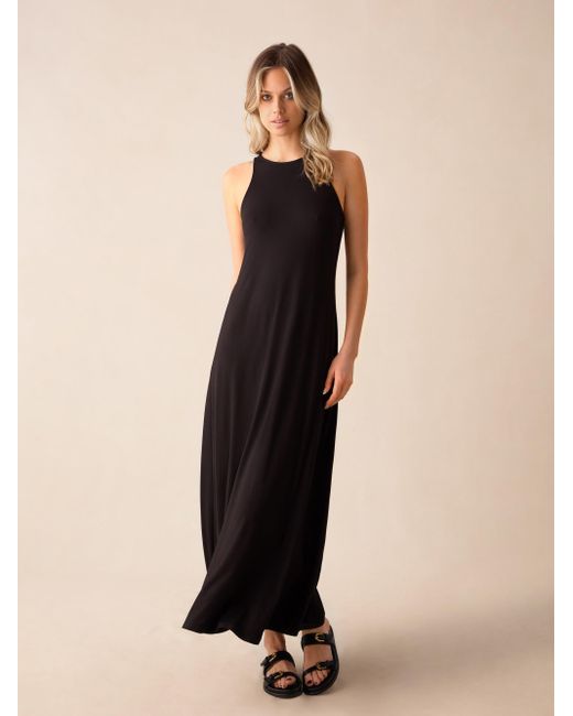 Ro&zo Natural Jersey Racer Maxi Dress