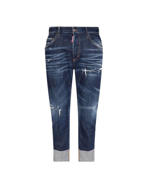 DSquared² Blue Sailor Jean Dark Denim Pants Cotton for men