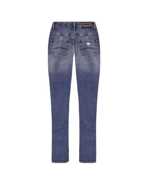 Armani Blue Emporio J29 Regular Fit High Waist Jeans