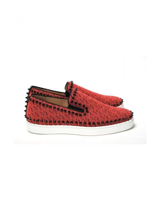 Christian Louboutin Red Smoothie/ Pik Boat Flat Techno Shoes for men