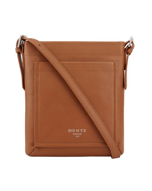 Dents Brown Brisla Leather Cross Body Bag