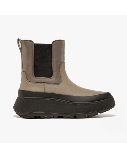 Fitflop Brown F-Mode Flatform Chelsea Boots Minky