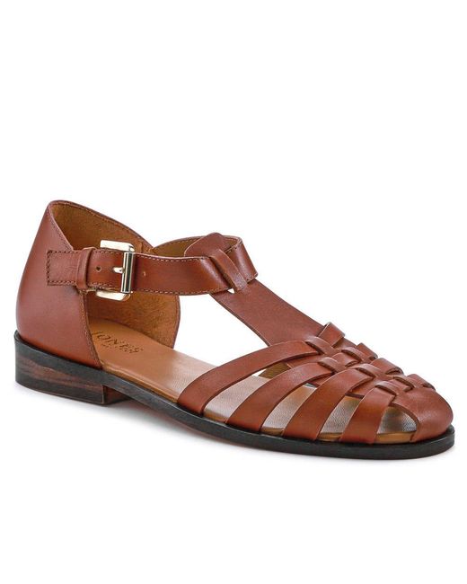 Jones Bootmaker Brown Inga Leather Casual Sandals