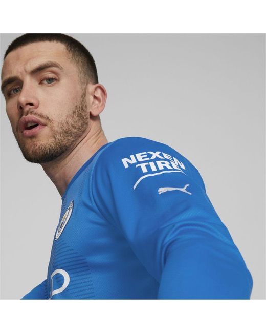 PUMA Blue Manchester City F.C. Football Goalkeeper Long Sleeve Replica Jersey for men