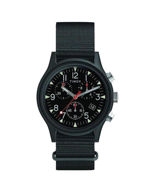 Timex Black Mk1 Chrono Watch Tw2R67700 Fabric for men