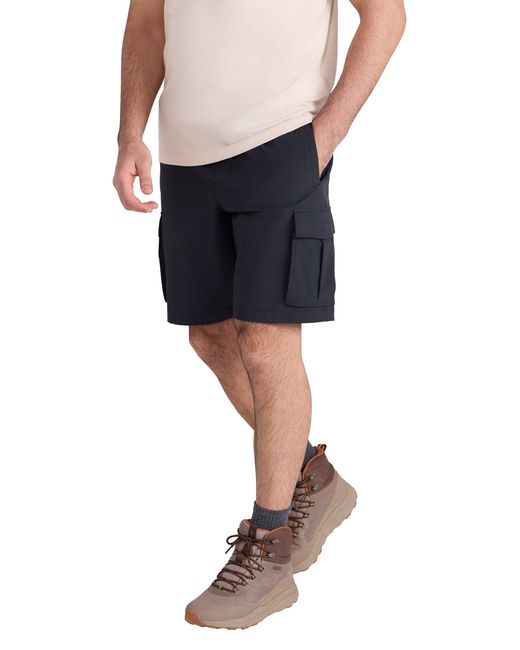 Mountain Warehouse Black 'Everyday' Cargo Shorts Uv50 Protection Stretch Multi Pocket Casual Short Pants for men