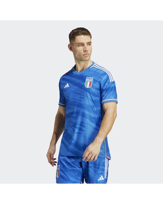 Adidas Originals Blue Italy 23 Home Authentic Jersey for men