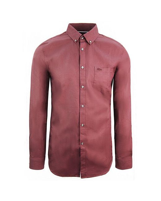 Lacoste Red Regular Fit Shirt Cotton for men