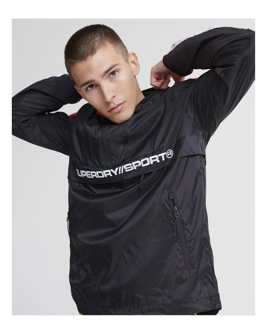 Superdry Black Streetsport Overhead Jacket Nylon for men