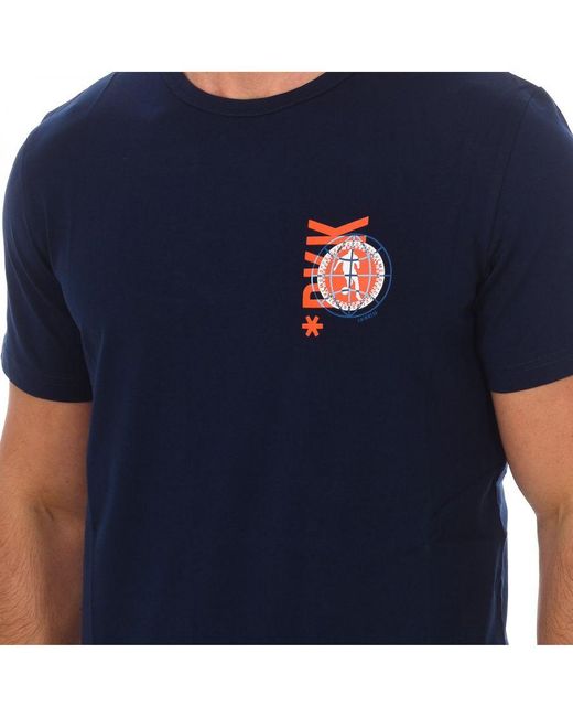 Bikkembergs Blue Pupino World Short-Sleeved Round Neck T-Shirt Bkk2Mts02 for men