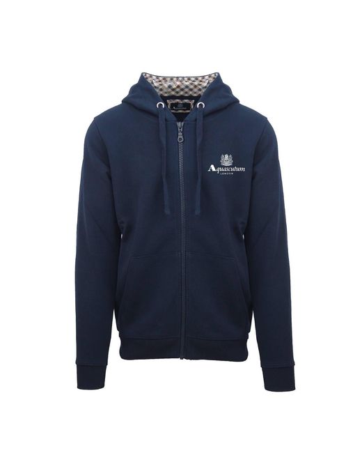 Aquascutum Blue Zp + Hoody S for men