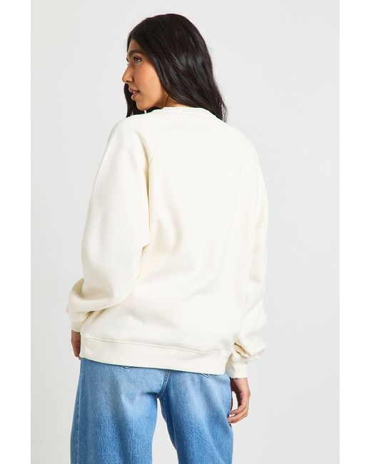 Boohoo White Tall Raglan Seam Oversized Sweatshirt