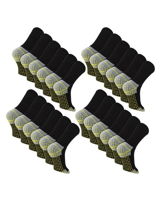 Sock Snob Green 24 Pairs Non Slip Grip Work Socks for men