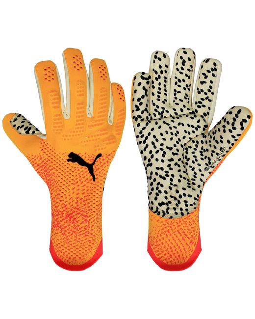 PUMA Orange Future Ultimate Nc Tricks Goalkeeper Gloves Elastane for men