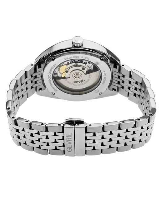 Gevril Gray Five Points 48702 Swiss Made Automatic Sellita Sw200 Stainless Steel Luminous Date Watch for men