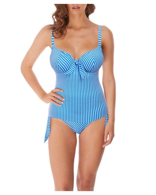 Freya Blue Beach Hut Non Padded Plunge Tankini