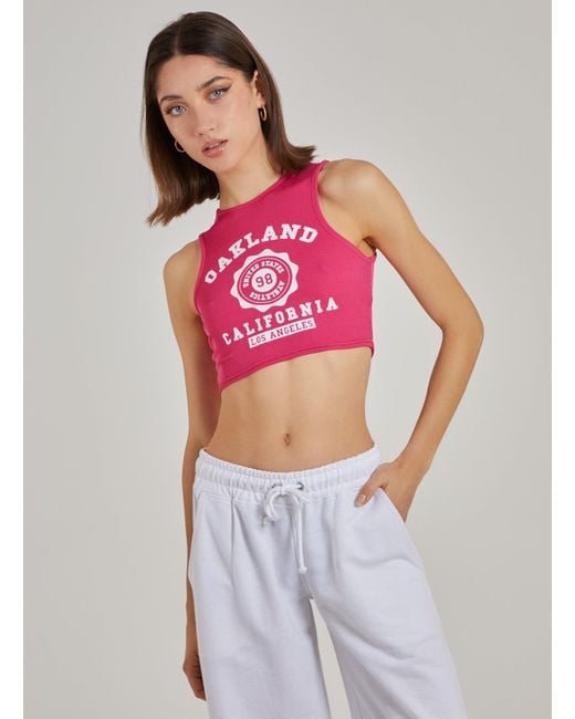 Pink Vanilla Pink Oakland Ribbed Cropped Vest