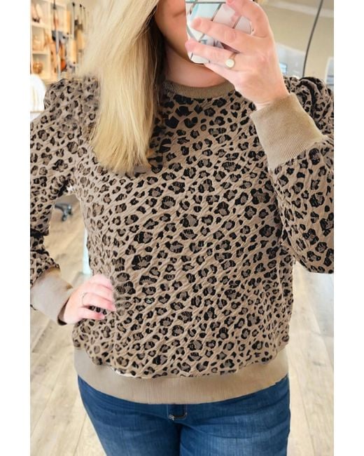 Azura Exchange Luipaard Trui Top in het Brown