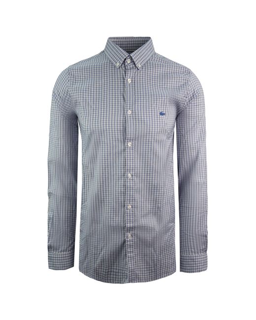 Lacoste Blue Woven Slim Fit Shirt Cotton for men