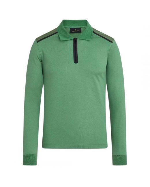 Belstaff Green Shuttle Polo Long Sleeve Graph Shirt for men