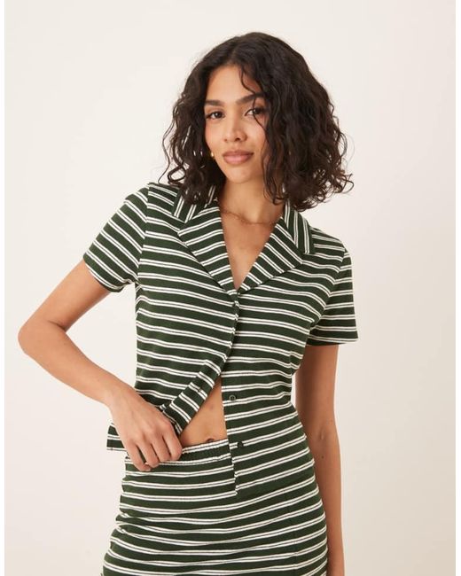 ASOS Green Shrunken Shirt Co-Ord